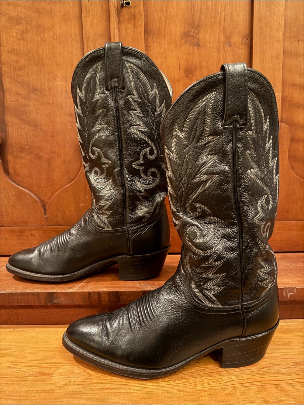 Dan Post El Paso Cowboy Boots 16770 Black Leather Men’s 9D